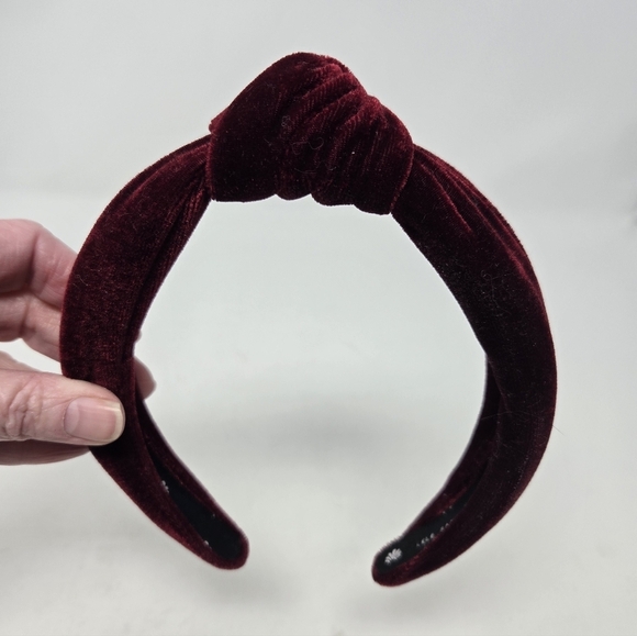 LELE SADOUGHI MAROON OXBLOOD VELVET HEADBAND TOP KNOT HAIR ACCESSORY WOMEN OS main image 9